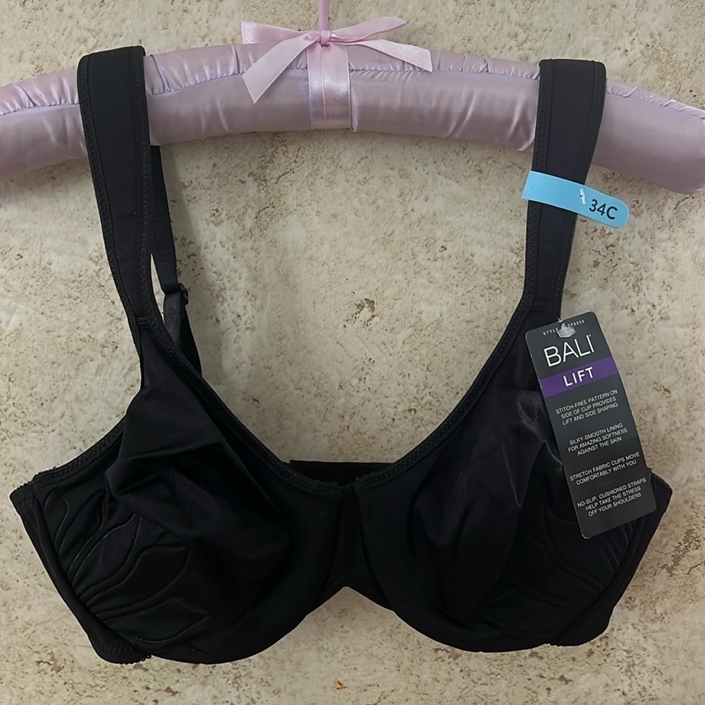 Bali Black Lift Bra Side Shaping Size 34C NWT ❤️